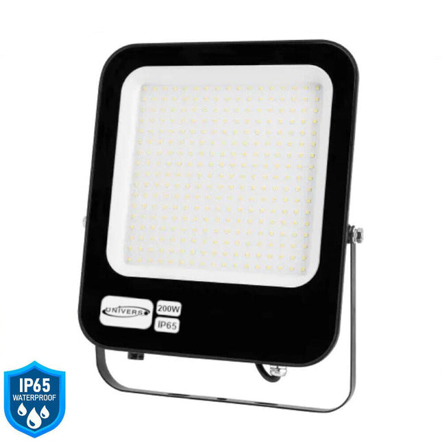 Faro led ultra slim 200 watt sottile proiettore per esterno ip65 staffa orientabile luce fredda 6500k calda 3000k naturale 4000k - enzoled