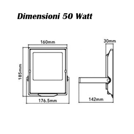 Faro led proiettore per esterno 30 50 100 200 watt cct 3 colorazione in una selezionabile faretto waterproof IP66 - enzoled