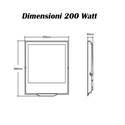 Faro led proiettore per esterno 30 50 100 200 watt cct 3 colorazione in una selezionabile faretto waterproof IP66 - enzoled