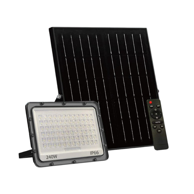 Faro led 300 watt con pannello solare sensore crepuscolare tecnologia CCT 3 colorazioni di luce con telecomando IP66 - enzoled