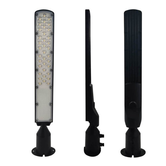 Faro lampione stradale ultra slim a led 100 watt inclinabile 90° a luce fredda 6500k IP65 - enzoled