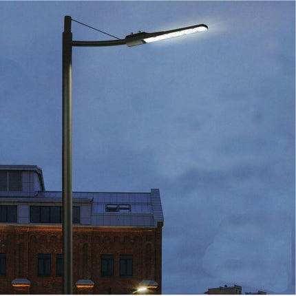 Faro lampione stradale ultra slim a led 100 watt inclinabile 90° a luce fredda 6500k IP65 - enzoled