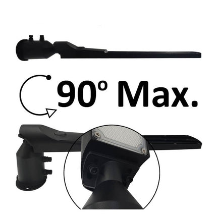 Faro lampione stradale ultra slim a led 100 watt inclinabile 90° a luce fredda 6500k IP65 - enzoled