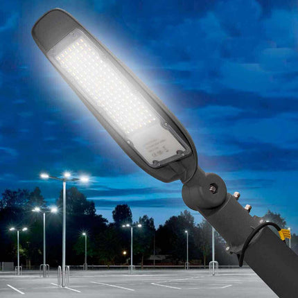 Lampada armatura stradale inclinabile led lampione stradale faro esterno 200 watt luce bianca fredda 6500K IP65 - enzoled