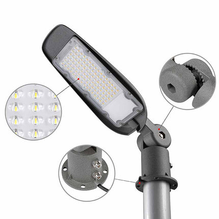 Lampada armatura stradale inclinabile led lampione stradale faro esterno 200 watt luce bianca fredda 6500K IP65 - enzoled