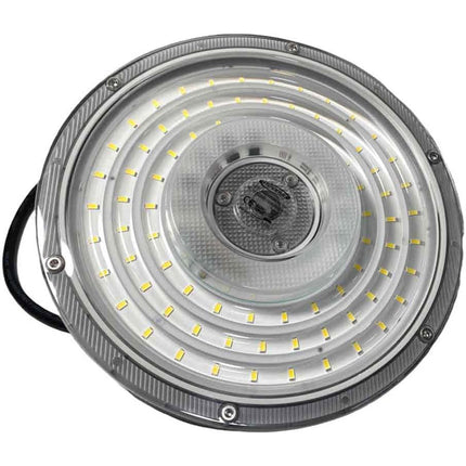 Faro led slim industriale 50 100 150 e 200 watt cappellone ufo lampada riflettore da capannone giardino IP65 luce bianca fredda 6500k - enzoled