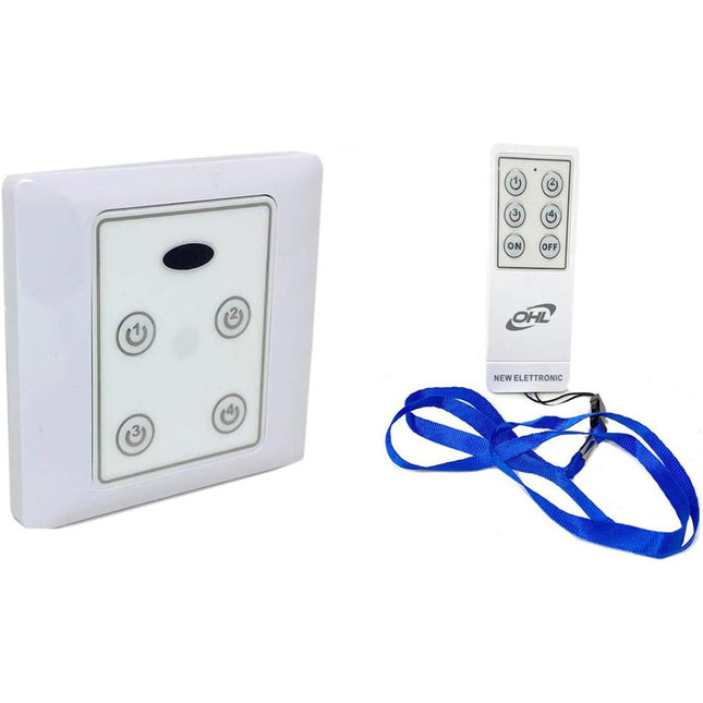 Interruttore luci con telecomando wireless controllo a distanza 4 canali centralina ad incasso switch illuminazione lampade led 220 volt - enzoled