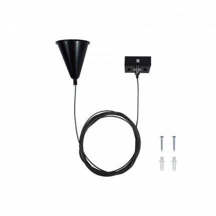 Kit di 2 pezzi per montaggio a sospensione dei binari track elettrificati monofase cavo da 3 metri regolabile - enzoled
