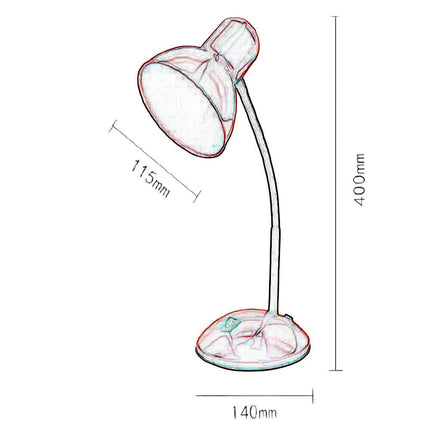 Lampada da scrivania con braccio flessibile snodabile luce lume da tavolo orientabile da cameretta - enzoled
