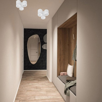 Lampada in gesso a 3 cilindro da soffitto lampadario verniciabile supporto per faretti gu10 - enzoled