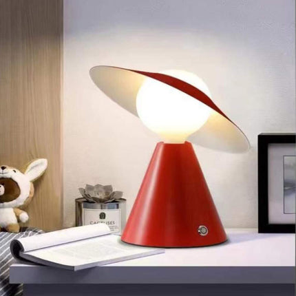 Lampada da tavolo decorativa con paralume a cappello orientabile stile contemporaneo lume da comodino E27 - enzoled