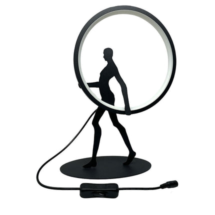Lampada da tavolo decorativa 9 watt scultura corpo uomo illuminazione a led lume contemporaneo - enzoled