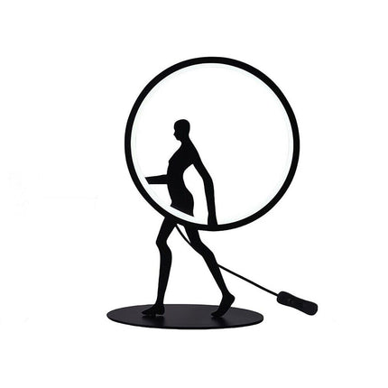 Lampada da tavolo decorativa 9 watt scultura corpo uomo illuminazione a led lume contemporaneo - enzoled
