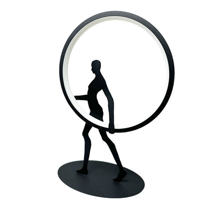 Lampada da tavolo decorativa 9 watt scultura corpo uomo illuminazione a led lume contemporaneo - enzoled