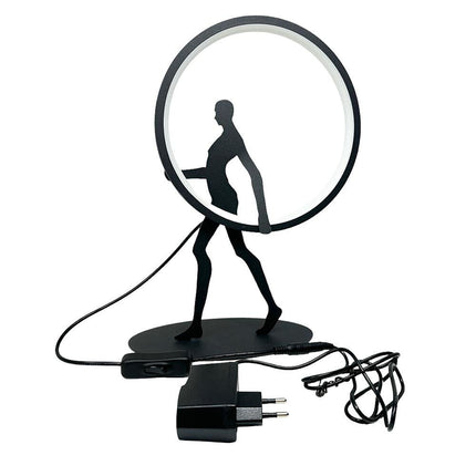 Lampada da tavolo decorativa 9 watt scultura corpo uomo illuminazione a led lume contemporaneo - enzoled