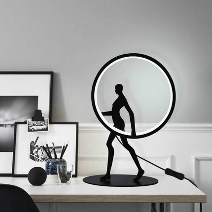 Lampada da tavolo decorativa 9 watt scultura corpo uomo illuminazione a led lume contemporaneo - enzoled