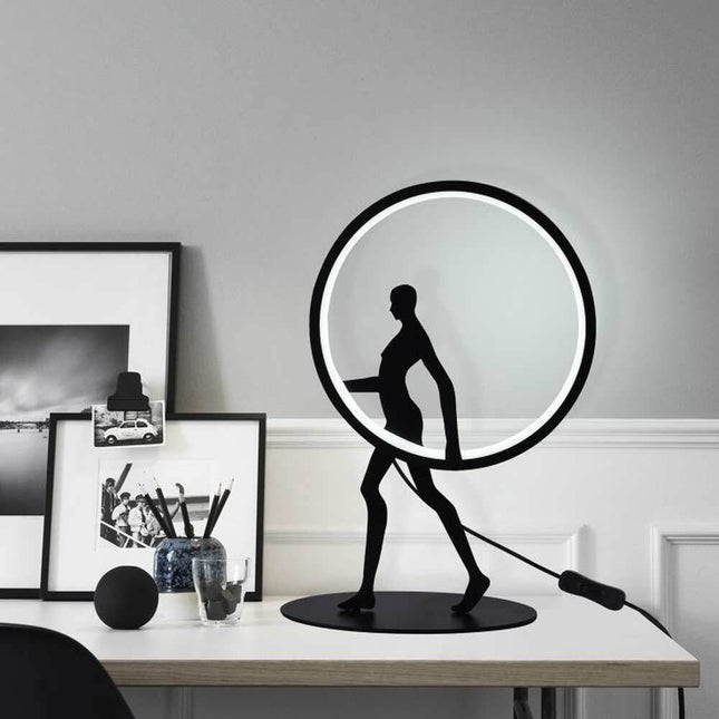 Lampada da tavolo decorativa 9 watt scultura corpo uomo illuminazione a led lume contemporaneo - enzoled