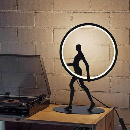 Lampada da tavolo decorativa 9 watt scultura corpo uomo illuminazione a led lume contemporaneo - enzoled