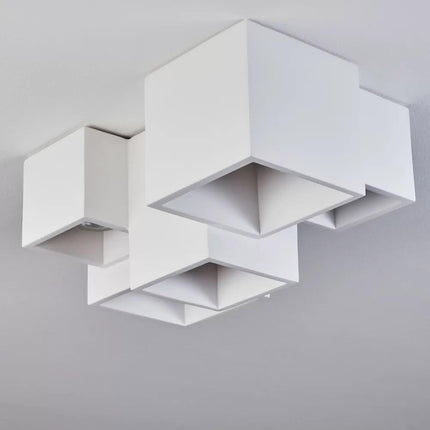Lampada in gesso a 5 cubi da soffitto lampadario verniciabile supporto per faretti gu10 - enzoled