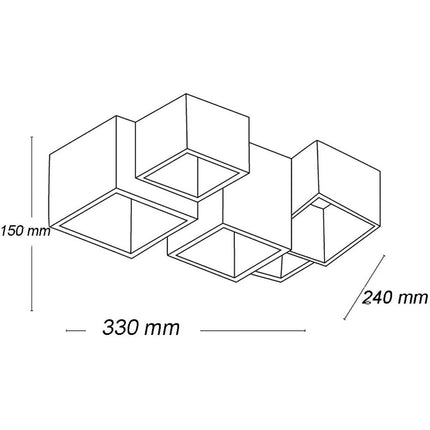 Lampada in gesso a 5 cubi da soffitto lampadario verniciabile supporto per faretti gu10 - enzoled