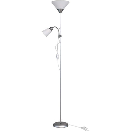 Lampada a piantana da terra con doppio paralume luce orientabile in metallo per salotto - enzoled