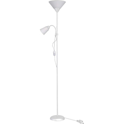 Lampada a piantana da terra con doppio paralume luce orientabile in metallo per salotto - enzoled