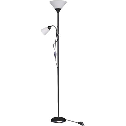 Lampada a piantana da terra con doppio paralume luce orientabile in metallo per salotto - enzoled