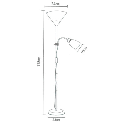 Lampada a piantana da terra con doppio paralume luce orientabile in metallo per salotto - enzoled