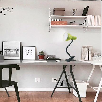 Lampada snodabile da scrivania con pinza braccio flessibile luce da tavolo orientabile con attacco per lampadine E27 - enzoled