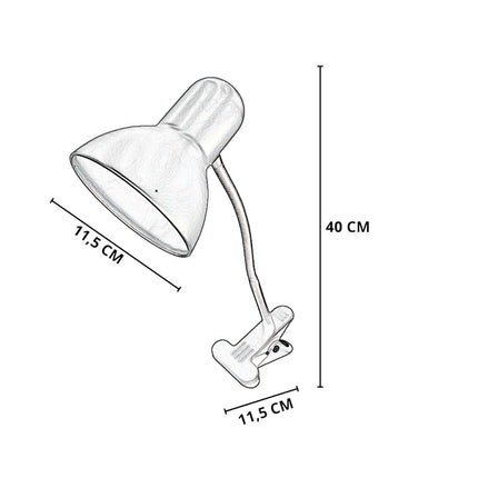 Lampada snodabile da scrivania con pinza braccio flessibile luce da tavolo orientabile con attacco per lampadine E27 - enzoled
