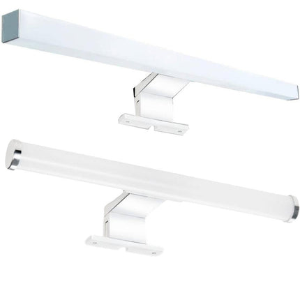 Lampada per specchio da bagno con doppia istallazione 9 watt applique a luce naturale 4000k IP44 colore argento - enzoled