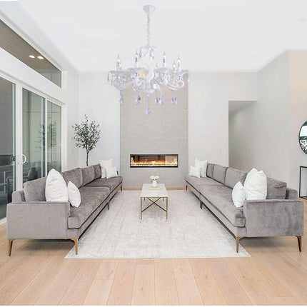 Lampadario da soffitto a 3 5 e 8 bracci a sospensione bianco con cristalli pendenti retrò classico attacco e14 - enzoled
