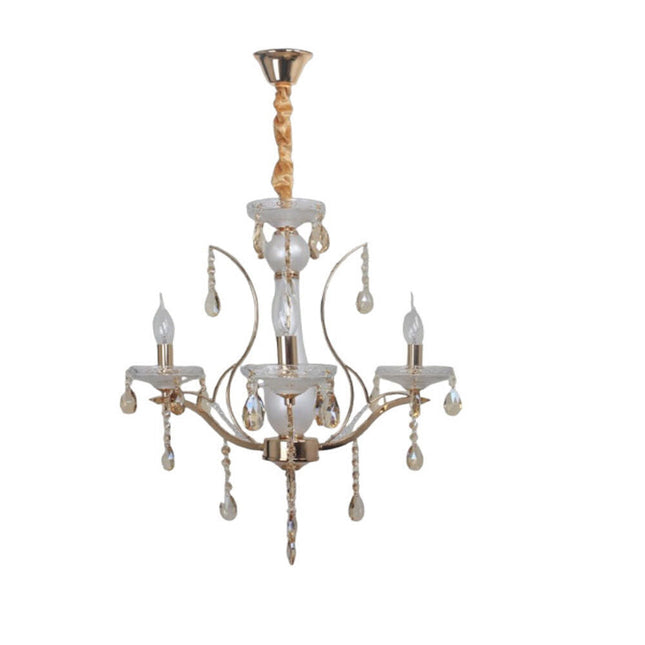 Lampadario da soffitto a3 5 e 8 bracci a sospensione bianco perlato e oro con cristalli pendenti retrò classico attacco e14 - enzoled