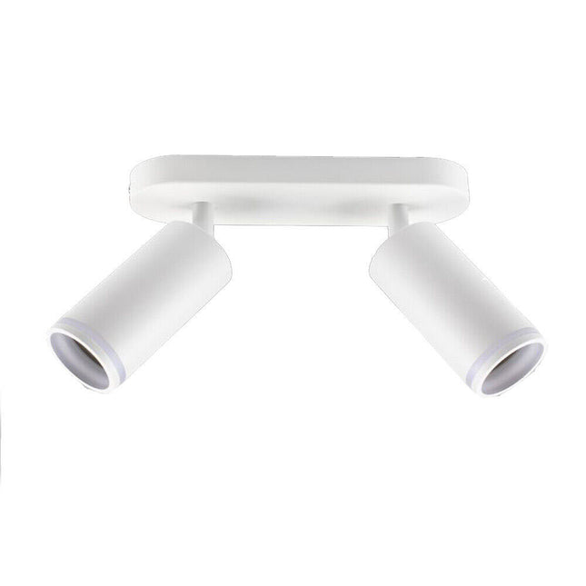 Applique plafoniera orientabile da soffitto o parete 2 diffusori lampada attacco GU10 per bagno soggiorno bianco o nero - enzoled