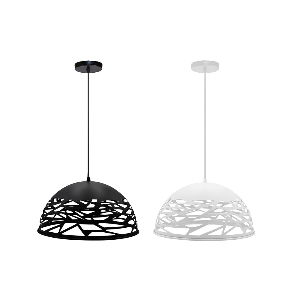 Lampadario a sospensione con paralume in metallo traforato design contemporaneo moderno lampada da soffitto attacco E27 - enzoled