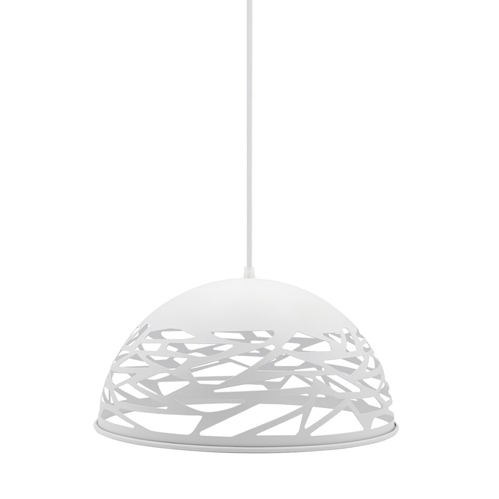 Lampadario a sospensione con paralume in metallo traforato design contemporaneo moderno lampada da soffitto attacco E27 - enzoled