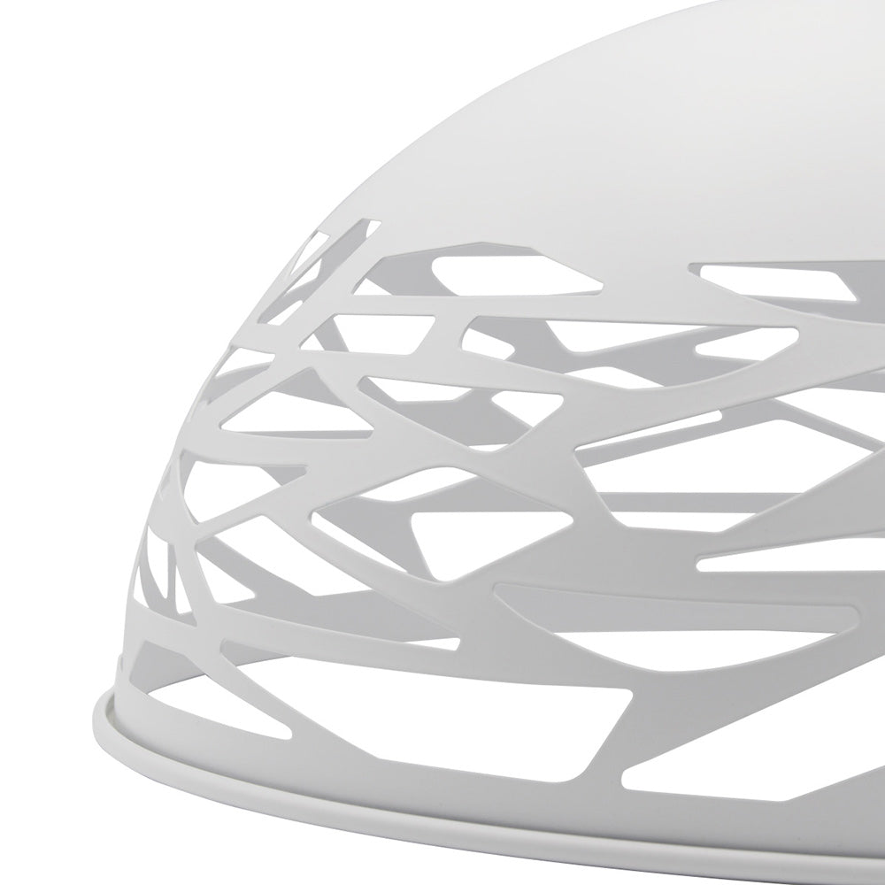 Lampadario a sospensione con paralume in metallo traforato design contemporaneo moderno lampada da soffitto attacco E27 - enzoled