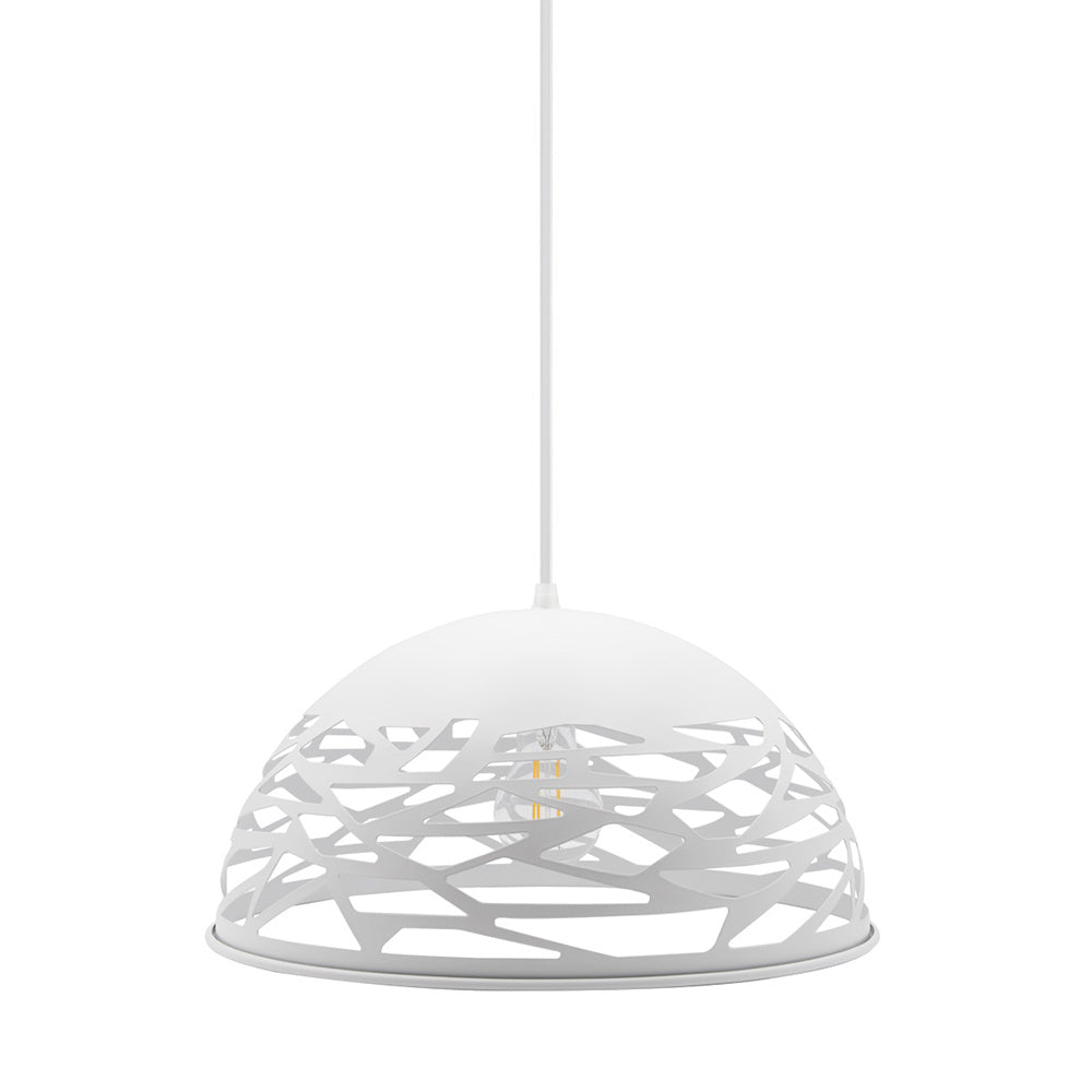 Lampadario a sospensione con paralume in metallo traforato design contemporaneo moderno lampada da soffitto attacco E27 - enzoled