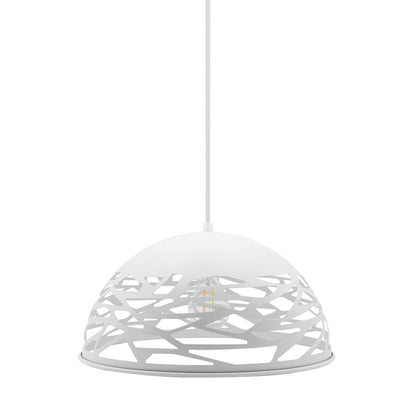 Lampadario a sospensione con paralume in metallo traforato design contemporaneo moderno lampada da soffitto attacco E27 - enzoled