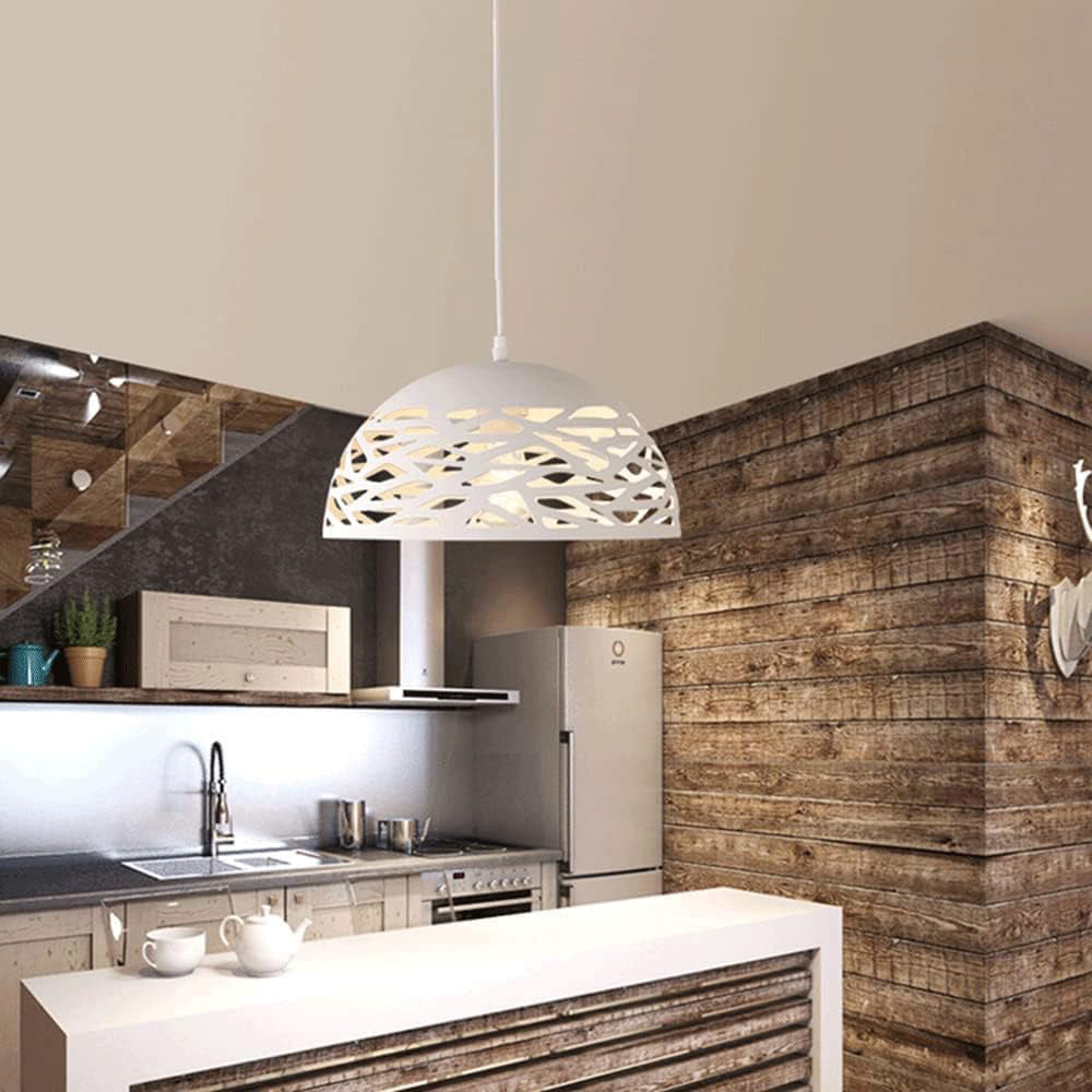 Lampadario a sospensione con paralume in metallo traforato design contemporaneo moderno lampada da soffitto attacco E27 - enzoled