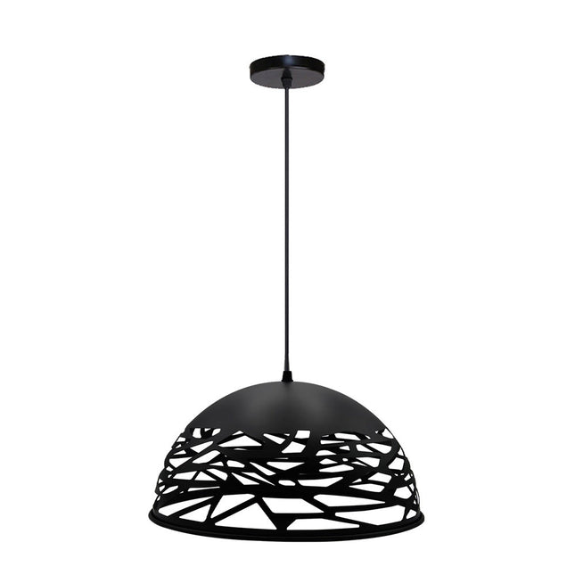 Lampadario a sospensione con paralume in metallo traforato design contemporaneo moderno lampada da soffitto attacco E27 - enzoled