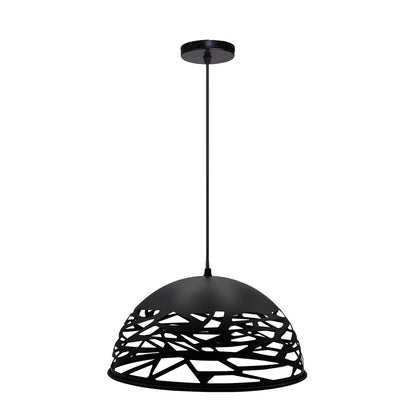 Lampadario a sospensione con paralume in metallo traforato design contemporaneo moderno lampada da soffitto attacco E27 - enzoled