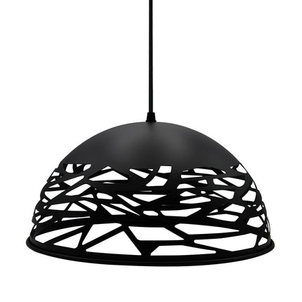 Lampadario a sospensione con paralume in metallo traforato design contemporaneo moderno lampada da soffitto attacco E27 - enzoled
