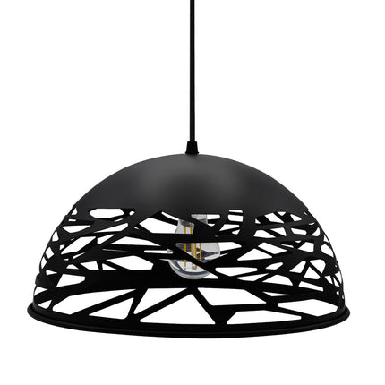 Lampadario a sospensione con paralume in metallo traforato design contemporaneo moderno lampada da soffitto attacco E27 - enzoled