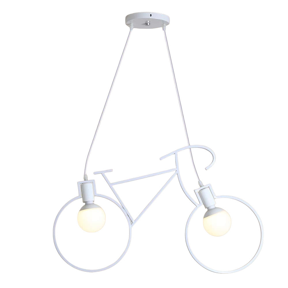 Lampadario a sospensione da soffitto con bicicletta vintage retrò lampada con bici 2 attacchi E27 da soffitto - enzoled