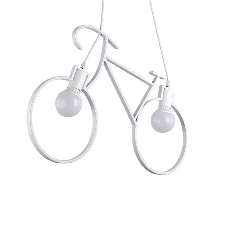 Lampadario a sospensione da soffitto con bicicletta vintage retrò lampada con bici 2 attacchi E27 da soffitto - enzoled