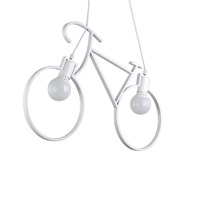 Lampadario a sospensione da soffitto con bicicletta vintage retrò lampada con bici 2 attacchi E27 da soffitto - enzoled