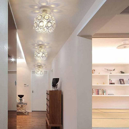 Lampadario da soffitto plafoniera con paralume con sfere cristalli in acrilico lampada con portalampada e27 - enzoled