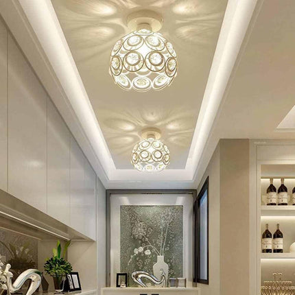 Lampadario da soffitto plafoniera con paralume con sfere cristalli in acrilico lampada con portalampada e27 - enzoled