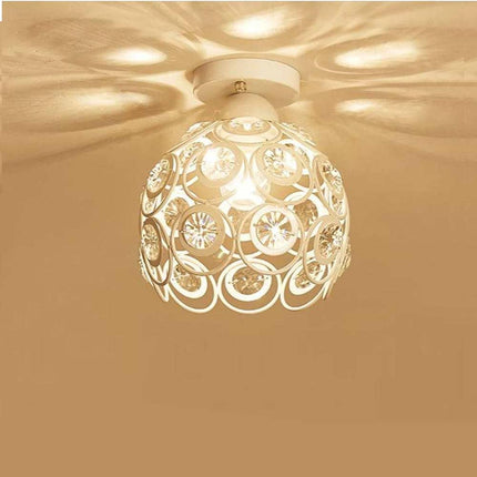 Lampadario da soffitto plafoniera con paralume con sfere cristalli in acrilico lampada con portalampada e27 - enzoled